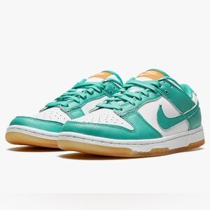 Nike Women's Low Dunk - White Washed Teal Kumquat - SZ 9 - Brand New